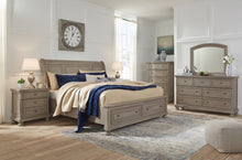 Load image into Gallery viewer, Lettner California King Sleigh Bed with Mirrored Dresser
