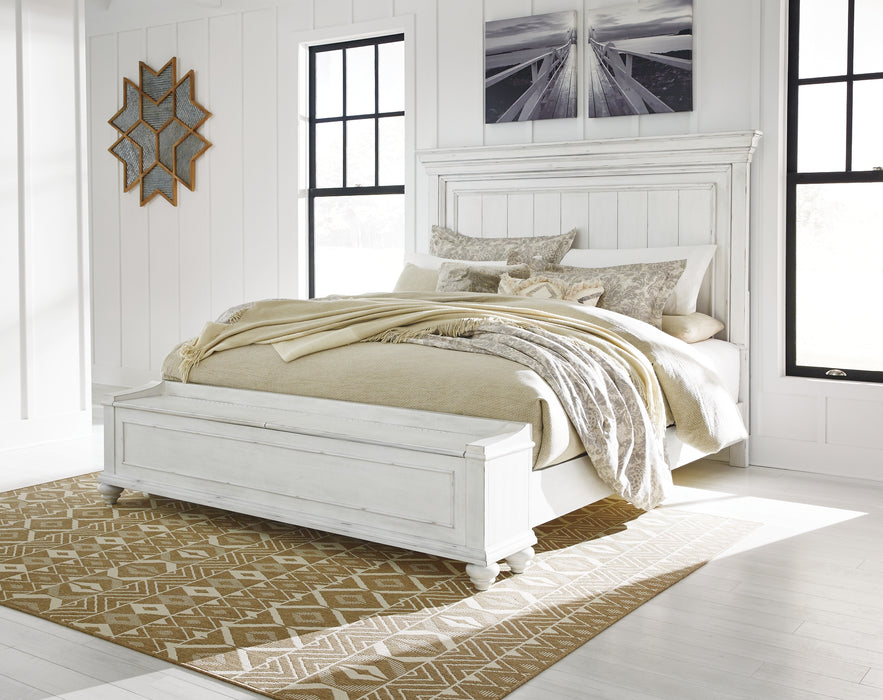 Kanwyn Queen Panel Bed with Storage with Mirrored Dresser