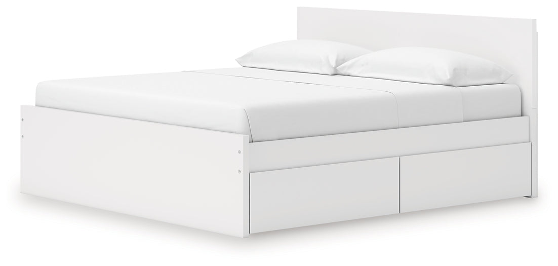 Onita King Panel Platform Bed with 2 Side Storage