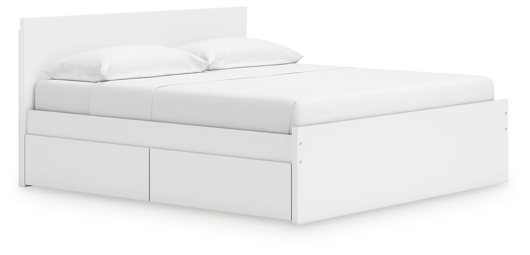 Onita King Panel Platform Bed with 2 Side Storage