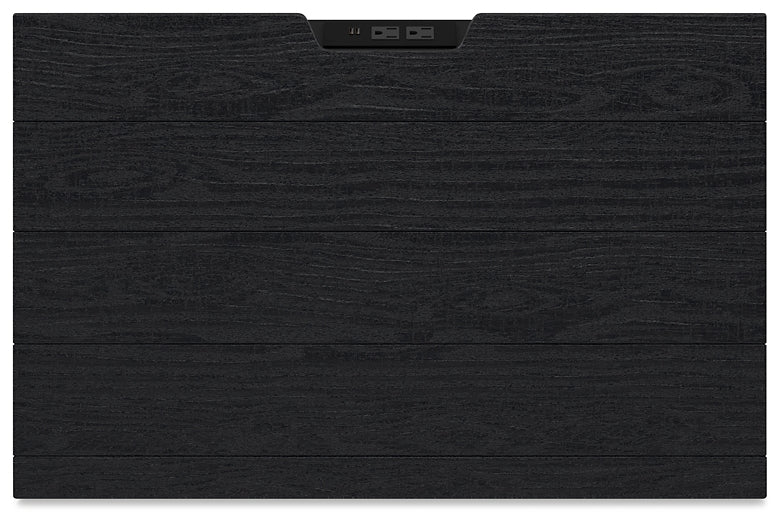 Londer California King Panel Bed with Mirrored Dresser, Chest and Nightstand