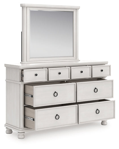 Rowlenstown King Poster Bed, Dresser, Mirror and Nightstand