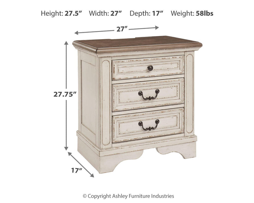 Realyn Three Drawer Night Stand