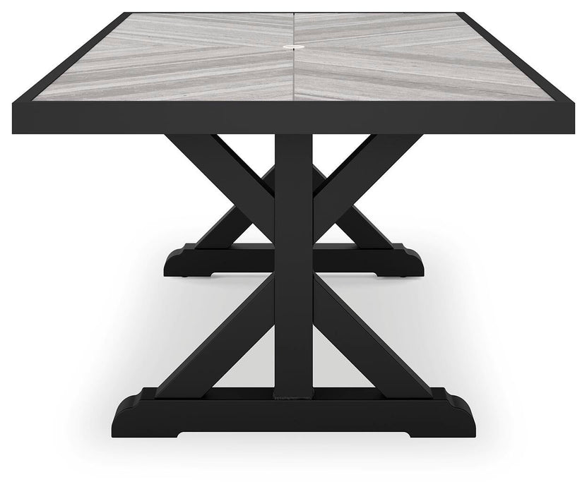 Beachcroft RECT Dining Table w/UMB OPT