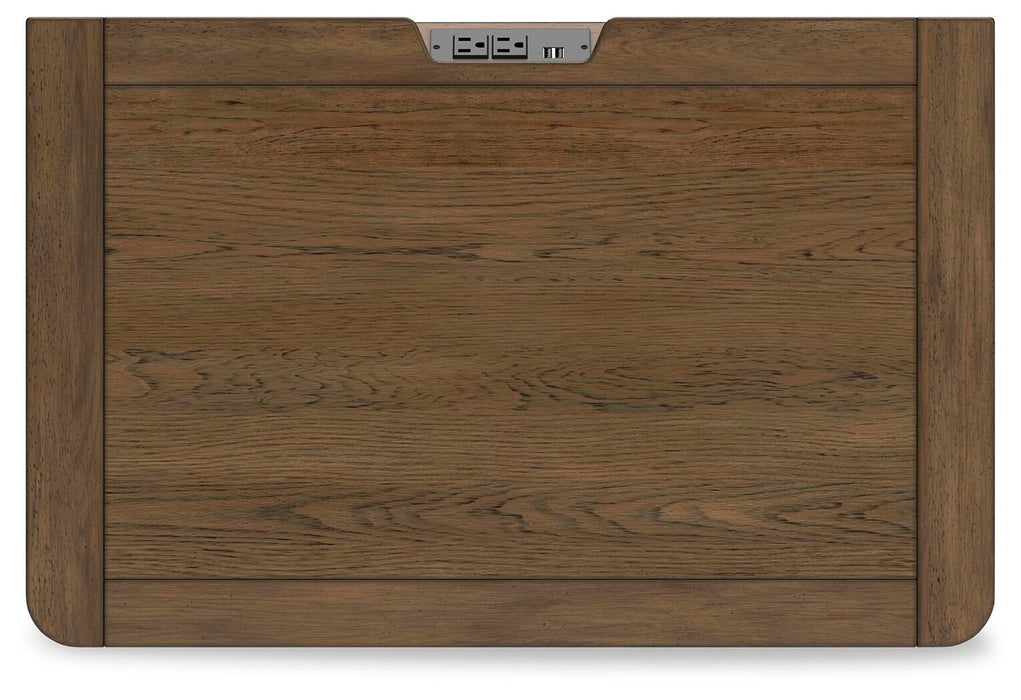 Cabalynn California King Panel Bed with Storage with Mirrored Dresser and Nightstand