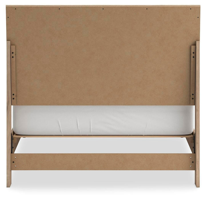 Cielden Full Panel Bed with Mirrored Dresser, Chest and Nightstand