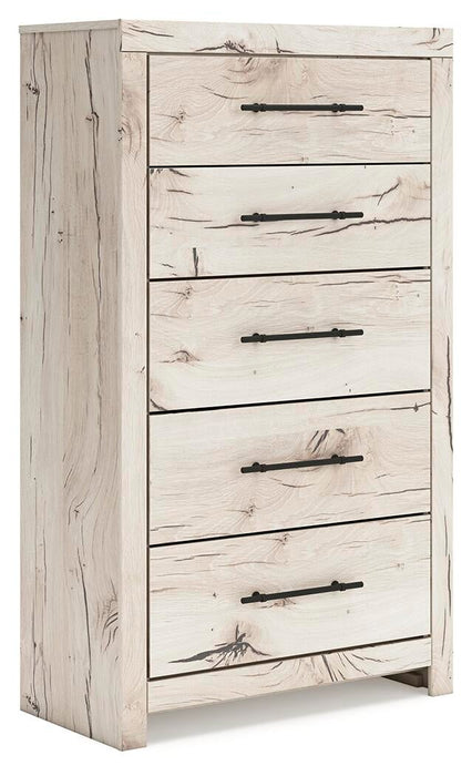 Lawroy Twin Panel Bed with Storage, Dresser, Mirror, Chest and Nightstand