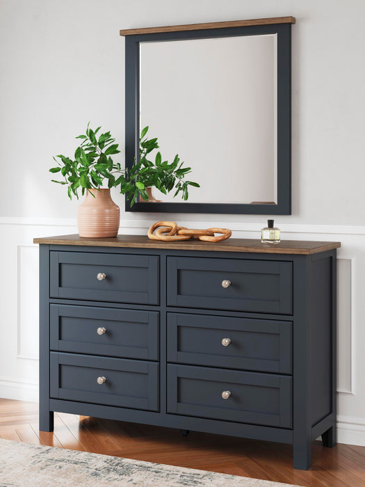 Landocken Queen Panel Headboard, Dresser, Mirror, Chest and Nightstand