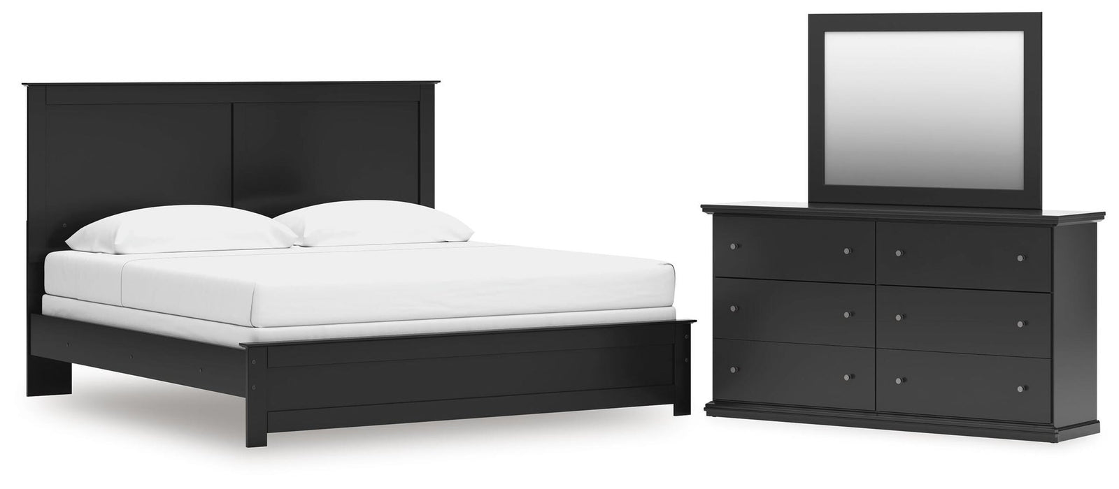 Maribel King Panel Bed, Dresser and Mirror