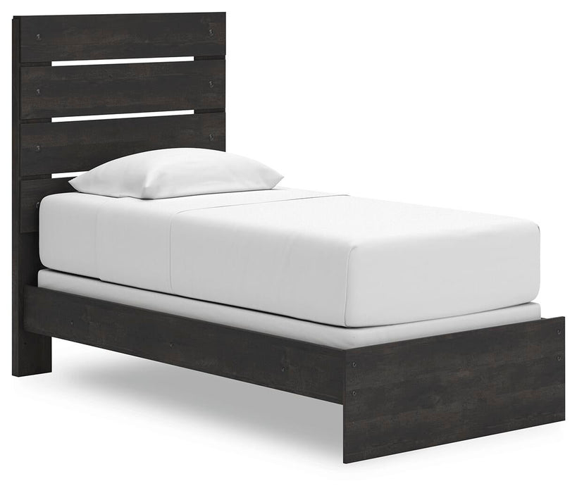 Hollivern Twin Panel Bed, Dresser, Mirror, Chest and Nightstand