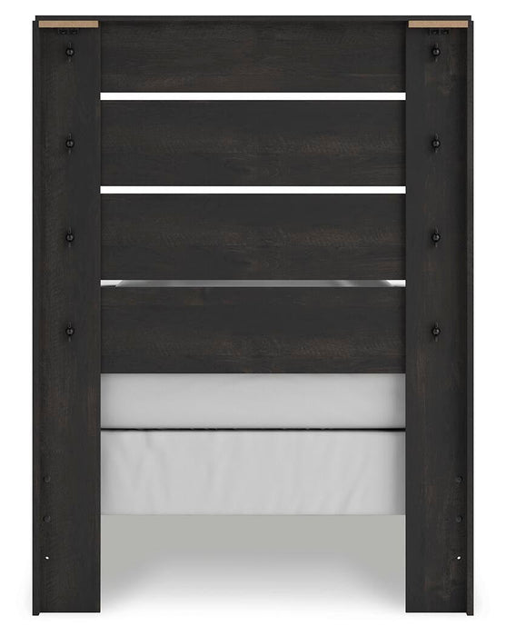 Hollivern Twin Panel Bed, Dresser, Mirror, Chest and Nightstand