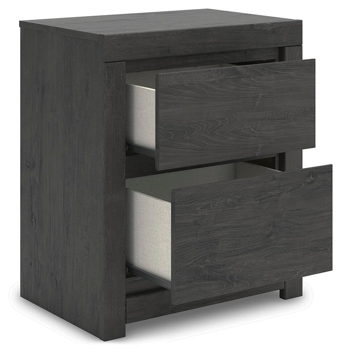 Fraluna King Panel Bed, Dresser, Mirror, Chest and Nightstand