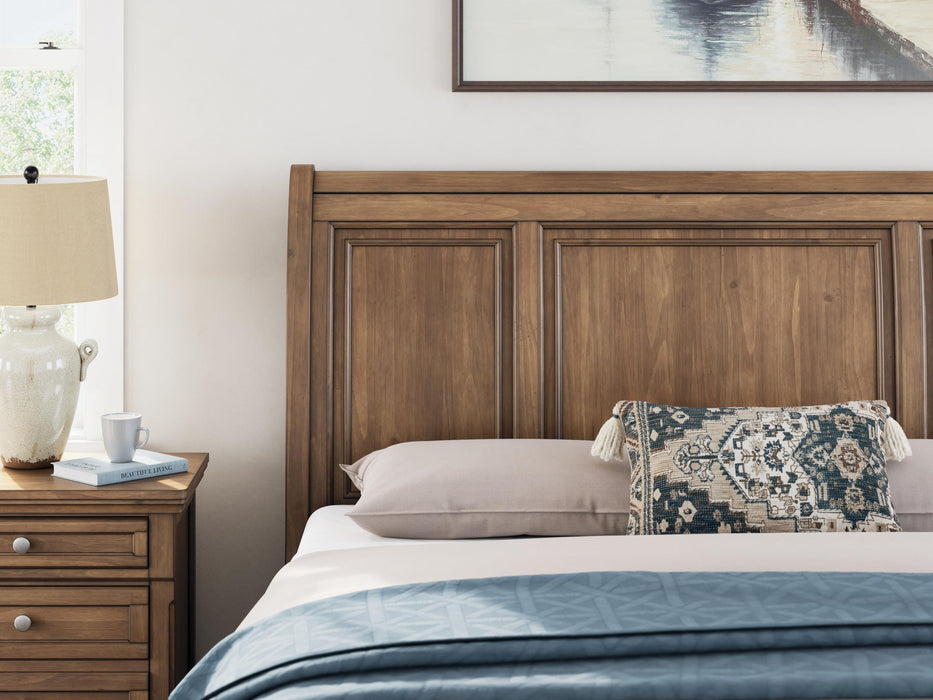 Feddinger California King Storage Sleigh Bed with Mirrored Dresser and Nightstand