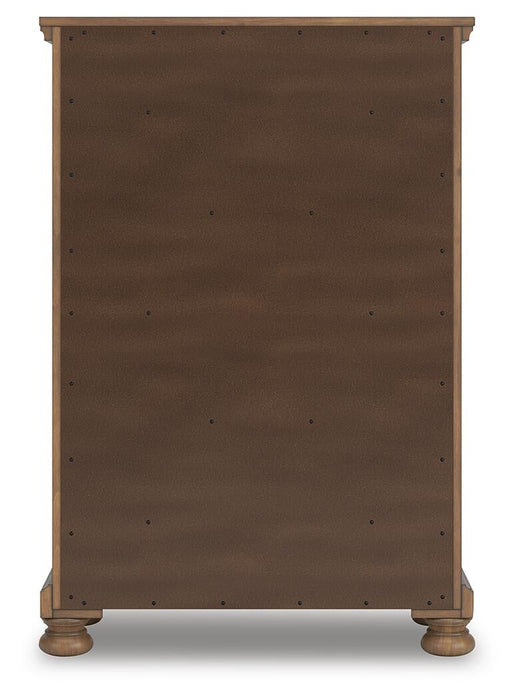 Feddinger California King Storage Sleigh Bed with Mirrored Dresser, Chest and Nightstand