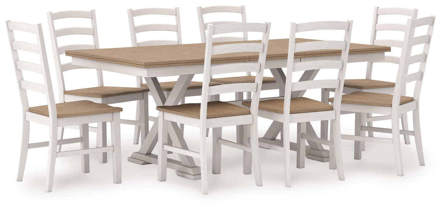 Purlaney Dining Table and 8 Chairs