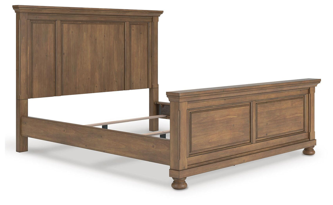 Feddinger California King Panel Bed with Mirrored Dresser, Chest and Nightstand