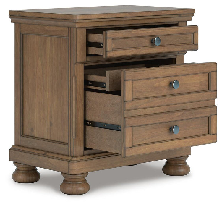 Feddinger King Storage Sleigh Bed with Mirrored Dresser, Chest and Nightstand