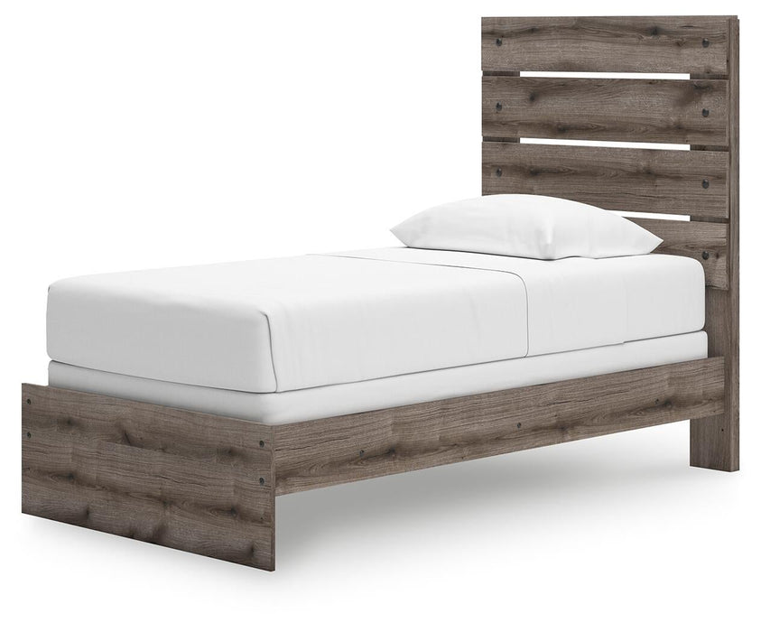 Graystorm Twin Panel Bed, Dresser, Mirror and Nightstand