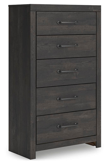 Hollivern Twin Panel Storage Bed, Dresser, Mirror, Chest and Nightstand