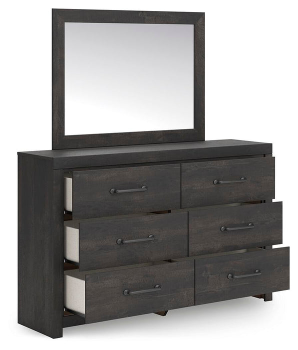 Hollivern Full Panel Storage Bed, Dresser, Mirror and Nightstand
