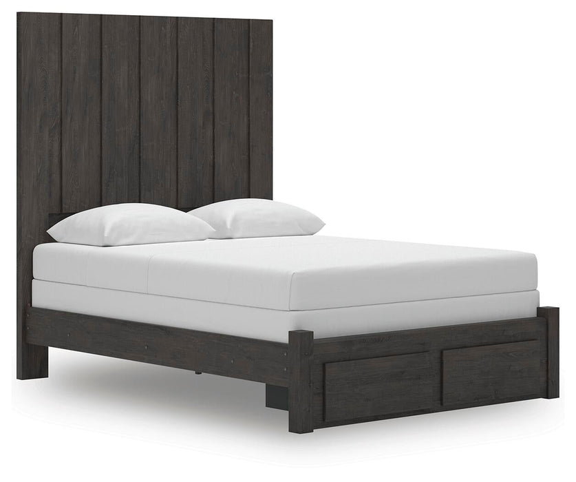 Fraluna Queen Panel Storage Bed, Dresser, Mirror, Chest and Nightstand