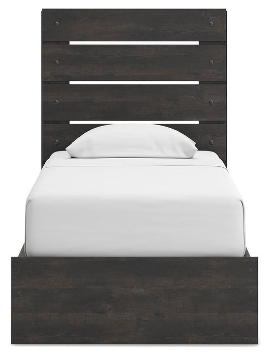 Hollivern Twin Panel Bed with Storage, Dresser, Mirror, Chest and Nightstand