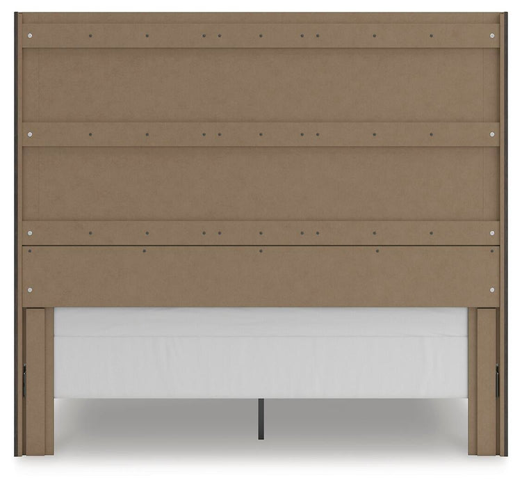 Fraluna King Panel Storage Bed, Dresser, Mirror, Chest and Nightstand