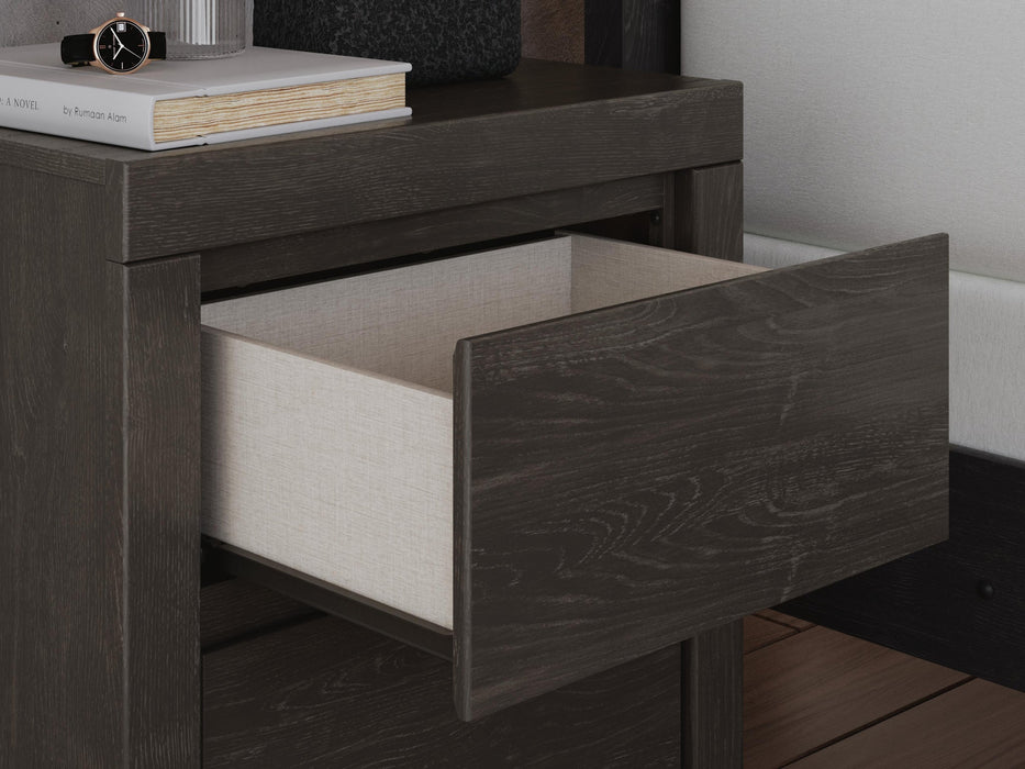 Fraluna King Panel Storage Bed, Dresser, Mirror, Chest and Nightstand