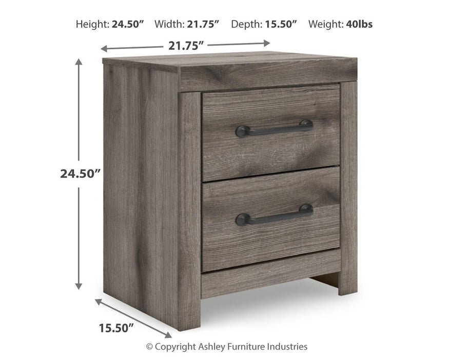 Graystorm Twin Panel Bed with Storage, Dresser, Mirror and Nightstand