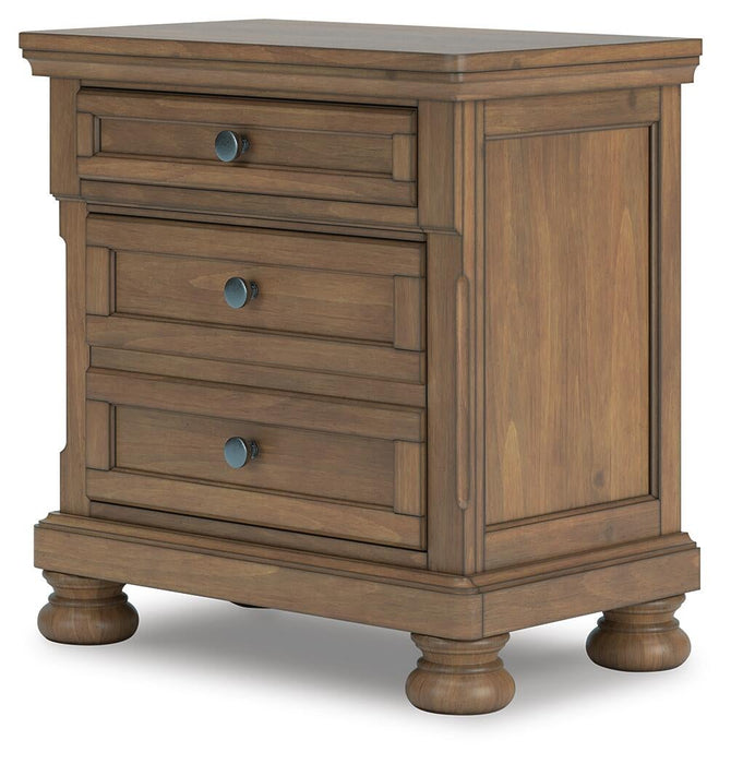 Feddinger California King Panel Bed with Mirrored Dresser and Nightstand