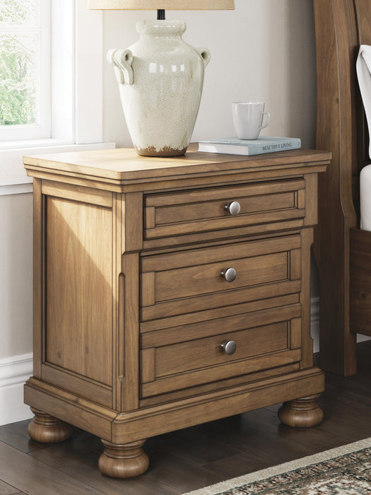 Feddinger California King Panel Bed with Mirrored Dresser and Nightstand