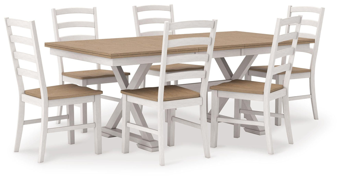 Purlaney Dining Table and 6 Chairs