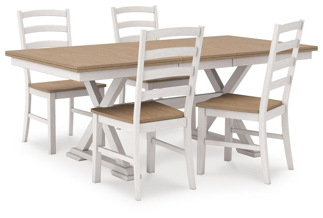 Purlaney Dining Table and 4 Chairs