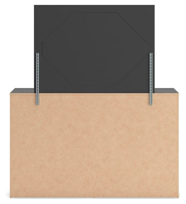 Hollivern Full Panel Bed with Storage, Dresser, Mirror and Nightstand