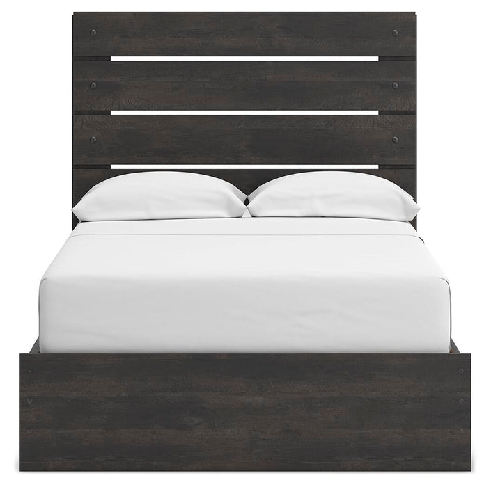 Hollivern Full Panel Bed with Storage, Dresser, Mirror and Nightstand