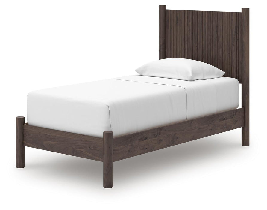 Pamytta Twin Panel Platform Bed, Dresser, Mirror and Nightstand