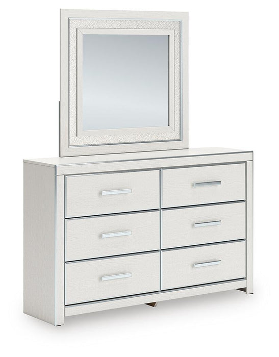Zuraleus Queen Upholstered Panel Platform Bed, Dresser, Mirror and Nightstand