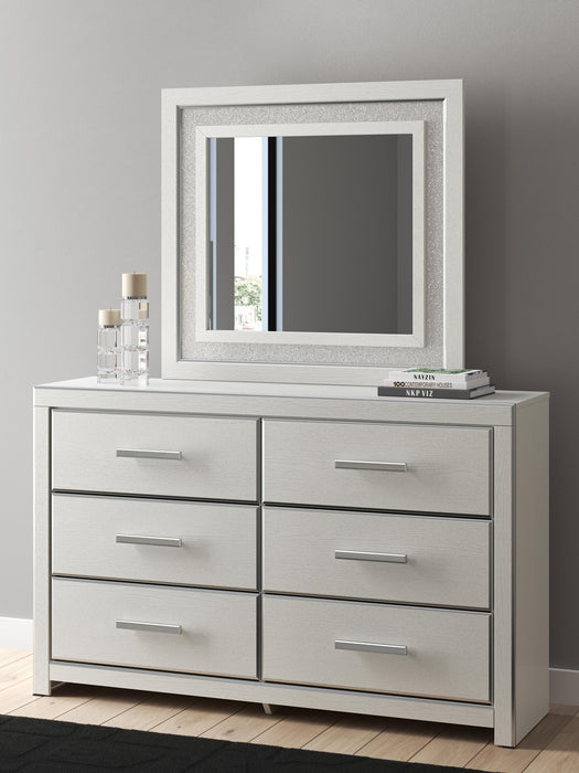 Zuraleus Queen Upholstered Panel Platform Bed, Dresser, Mirror and Nightstand