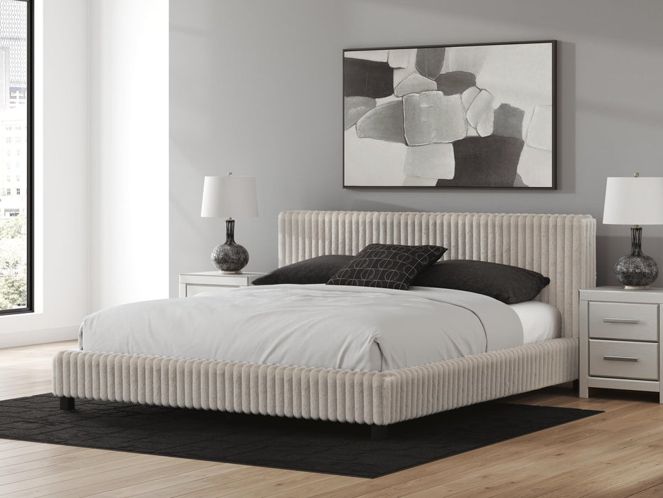 Zuraleus California King Upholstered Bed, Dresser and Mirror