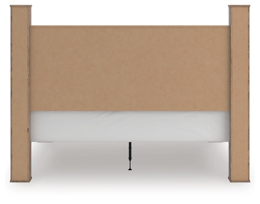 Rusticott King Poster Bed, Dresser, Mirror and Nightstand