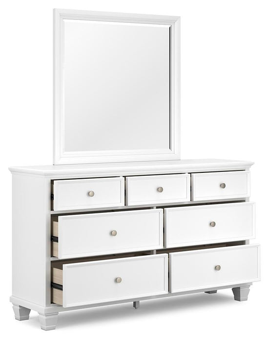 Fortman King Panel Storage Bed with Mirrored Dresser