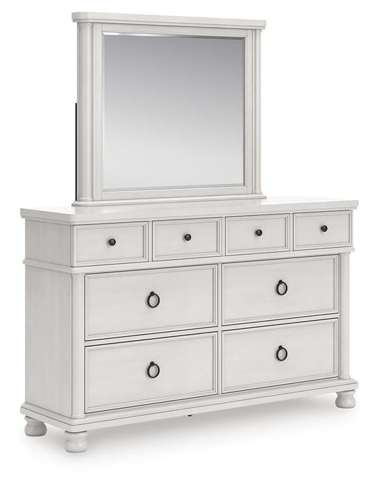 Rowlenstown King Poster Bed, Dresser and Mirror