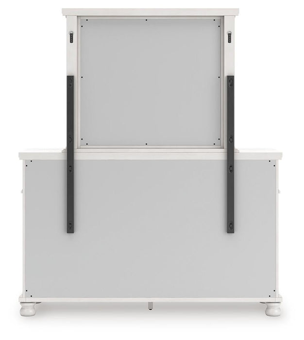 Rowlenstown King Poster Bed, Dresser and Mirror