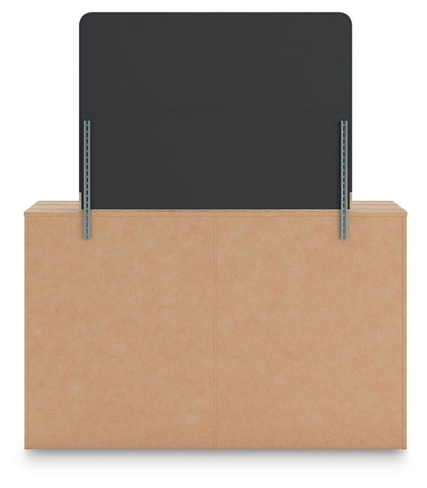 Kinlanni Queen Upholstered Panel Bed, Dresser, Mirror and Nightstand