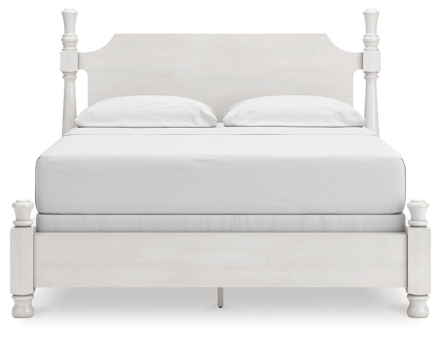 Rowlenstown California King Poster Bed, Dresser, Mirror and Nightstand