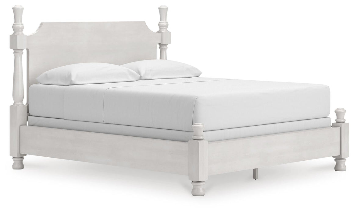 Rowlenstown California King Poster Bed, Dresser, Mirror and Nightstand