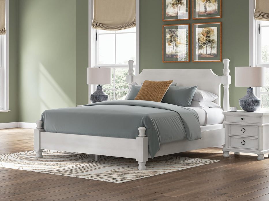 Rowlenstown California King Poster Bed, Dresser, Mirror and Nightstand