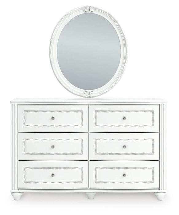 Kozlani Full Upholstered Panel Storage Bed, Dresser, Mirror and Nightstand