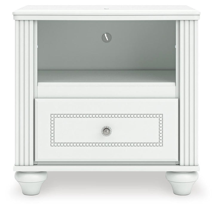Kozlani Full Upholstered Panel Storage Bed, Dresser, Mirror and Nightstand