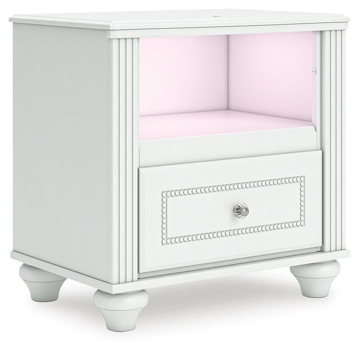 Kozlani Full Upholstered Panel Storage Bed, Dresser, Mirror and Nightstand